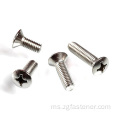 DIN966 Cross Recessed Half Countersunk Screws M5 dengan akhir biasa